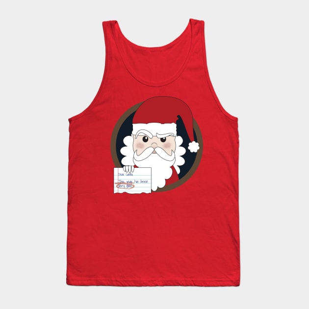 Letter to Santa Claus from a liar Tank Top by Scrabbly Doodles